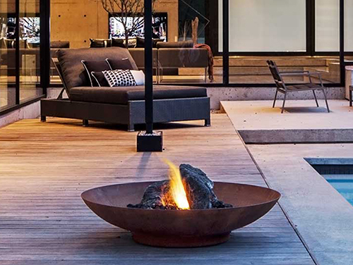 Corten Fire Bowl Gn-fp-301 Round Firepit - Gnee Garden