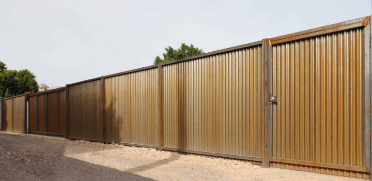 Corten Steel Fence Panels Gn Fc 101 Corrugated Type With Pre Rusted