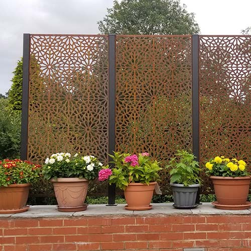 corten-metal-screen-gn-sp-018-kaleidoscope-design-fence-panel