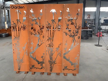 Corten Decorative Screen Laser Cut Corten Garden Screen